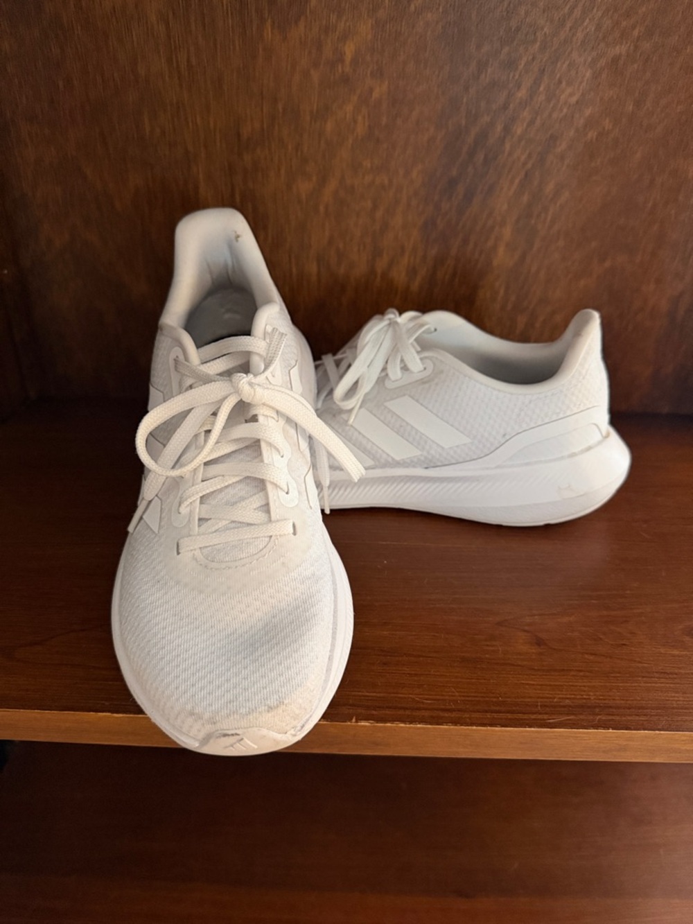 adidas All-White Lace-Up Training Sneakers